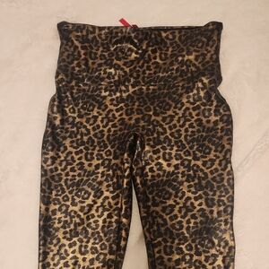 SPANX Gold and Black Leopard Print Leggings